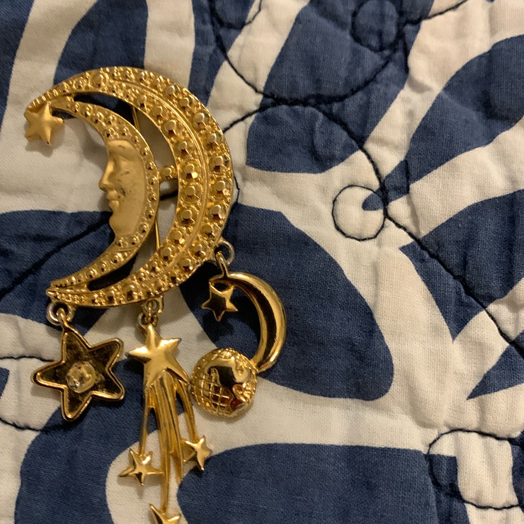 Man In Moon Brooch